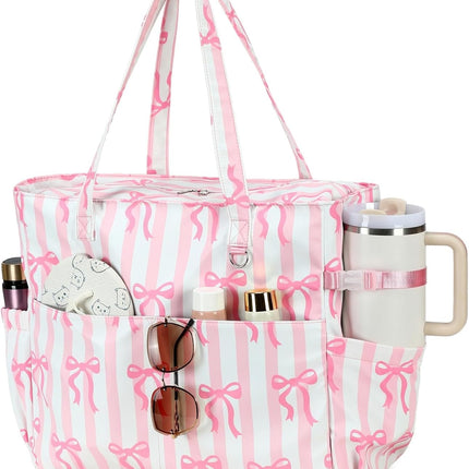 Vepine | Extra Large Waterproof Beach Tote Bag with Wet Compartment | Stylish Carry-On for Weekend Travel