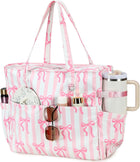 Vepine | Extra Large Waterproof Beach Tote Bag with Wet Compartment | Stylish Carry-On for Weekend Travel