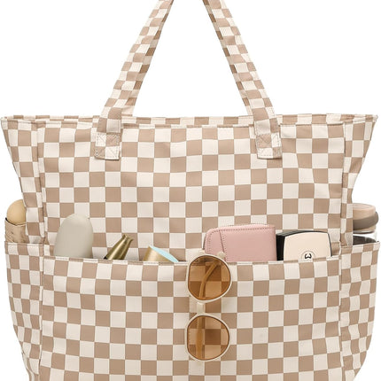 Coastal Collection | Large Waterproof Beach Tote Bag with Zipper & Wet Pocket | Versatile for Travel, Gym, and Grocery