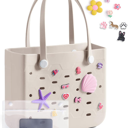 Vepine Water-Resistant Rubber Tote Bag with Sandproof Design | Stylish Vacation Essential for Summer Fun