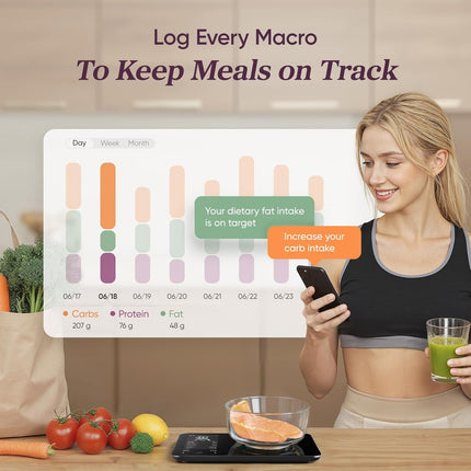 Smart Kitchen Scale | Digital Food Scale with Nutritional Calculator | Accurate Weight Measurement for Healthy Meal Prep