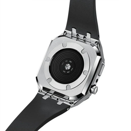 Apple Watch Case with Silicone Band, Steel Case Retrofit Kit for Apple Watch SE 4 5 6 7 8 9 – image 8
