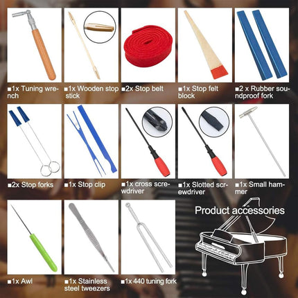 Piano Tuning Kit 16 Piece with Storage Case – image 4