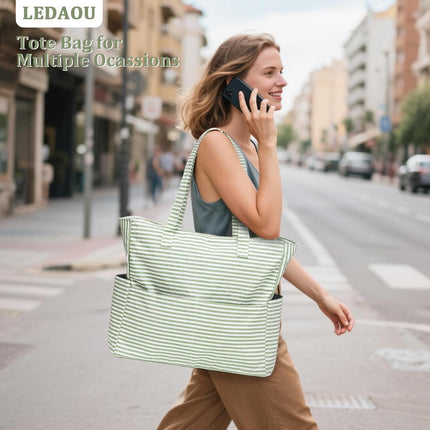 Coastal Collection | Large Waterproof Beach Tote Bag with Zipper & Wet Pocket | Versatile for Travel, Gym, and Grocery