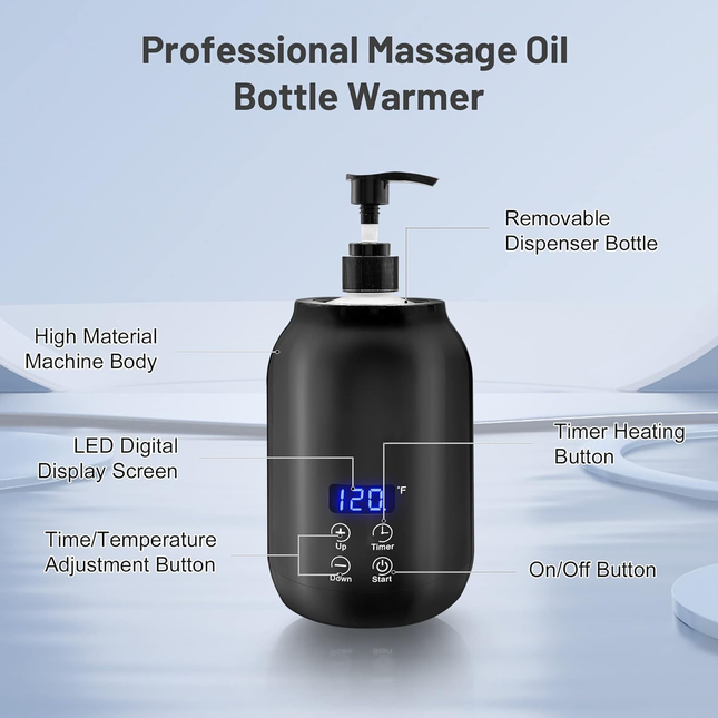 Massage Oil and Lotion Warmer, Electric Oil Warmer for Massage with Digital Display