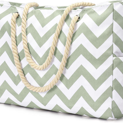 Coastal Collection | Large Waterproof Beach Tote Bag with Zipper Closure | Sandproof Design for Effortless Summer Adventures