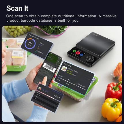 Precision Kitchen Scale | Smart Food Scale with Nutritional Calculator | Digital Measurement for Weight Loss Tracking