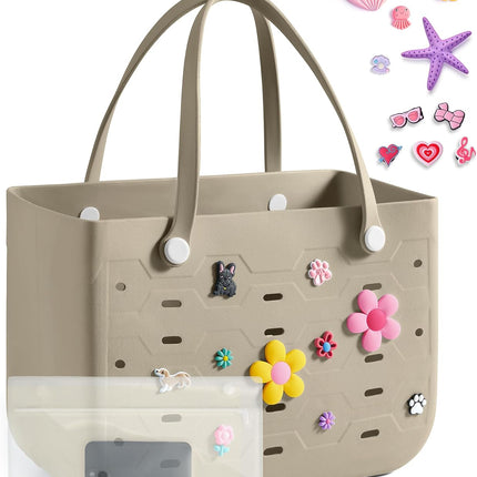 Vepine Water-Resistant Rubber Tote Bag with Sandproof Design | Stylish Vacation Essential for Summer Fun