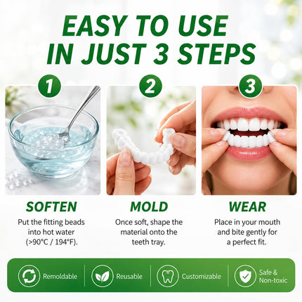 Veneer Smile | Tooth Replacement Kit with Natural Look & Comfort | Easy-to-Use Solution for Perfect Teeth