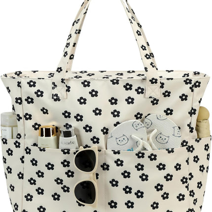 Vepine Waterproof Beach Tote Bag with Wet Compartment | Extra Large Carry-On for Weekend Travel
