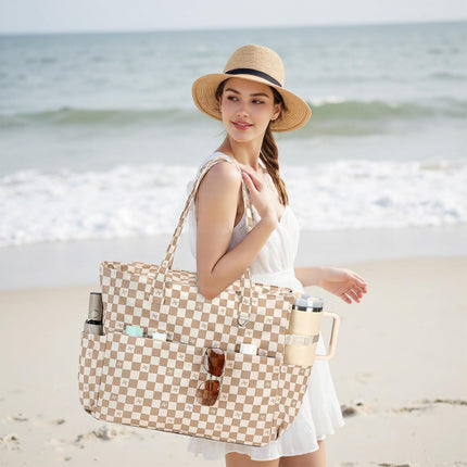 Ocean Breeze | Large Waterproof Beach Tote Bag with Wet Compartment | Stylish & Versatile for Pool, Travel, or Gym