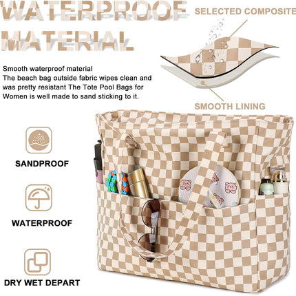 Vepine Waterproof Beach Tote Bag with Wet Compartment | Extra Large Carry-On for Weekend Travel