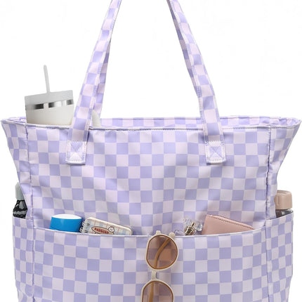 Coastal Collection | Large Waterproof Beach Tote Bag with Zipper & Wet Pocket | Versatile for Travel, Gym, and Grocery