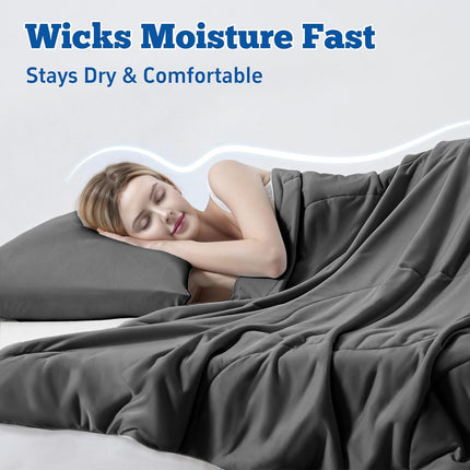 Cooling Comforter Set | Lightweight Cooling Blanket with Cooling Pillowcases | Moisture-Wicking Fabric for Hot Sleepers