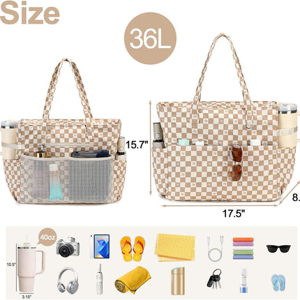 Ocean Breeze | Large Waterproof Beach Tote Bag with Wet Compartment | Stylish & Versatile for Pool, Travel, or Gym
