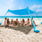 Family Beach Tent with Aluminum Poles and Sand Anchors, UPF 50+ Beach Canopy Sun Shelter, Beach Shade for 4 to 5 People