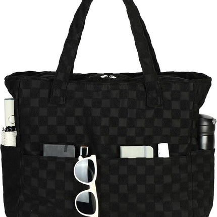 Coastal Collection | Large Waterproof Beach Tote Bag with Zipper & Wet Pocket | Versatile for Travel, Gym, and Grocery