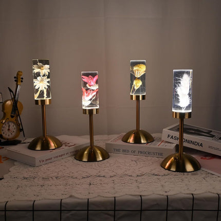 Floral Table Lamp with Rechargeable Battery & Adjustable Brightness | Unique Home Decor for Elegant Ambiance