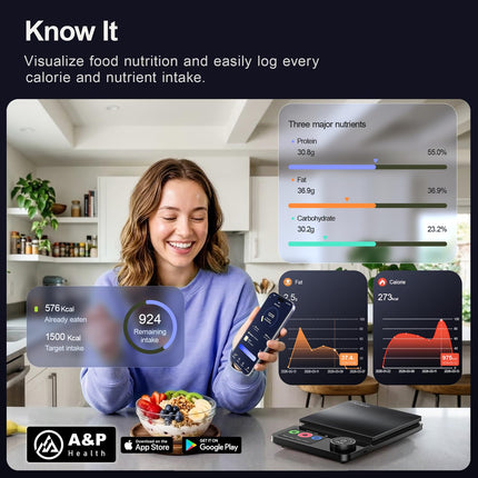 Precision Kitchen Scale | Smart Food Scale with Nutritional Calculator | Digital Measurement for Weight Loss Tracking