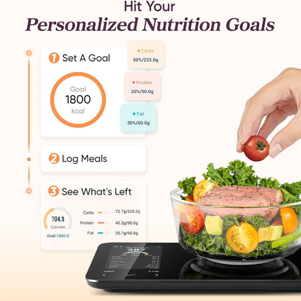 Smart Kitchen Scale | Digital Food Scale with Nutritional Calculator | Accurate Weight Measurement for Healthy Meal Prep