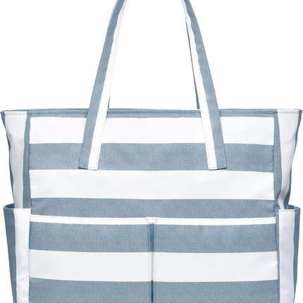 Vepine Large Waterproof Beach Tote Bag with Zipper | Sandproof Design for Travel & Vacation Essentials