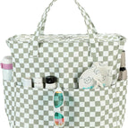 1 Piece - Grid-grass Green and White