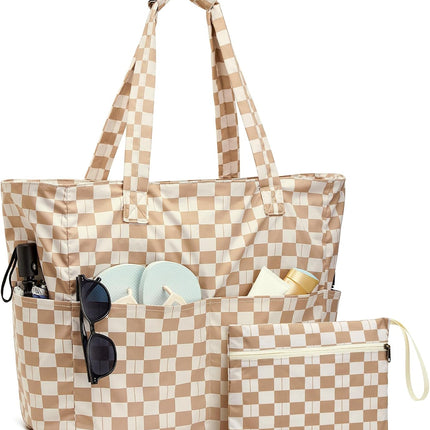 Ultimate Beach Tote Bag | Waterproof & Sandproof Large Bag with Zipper | Foldable Design for Easy Travel and Storage