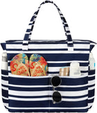 Vepine Waterproof Beach Tote Bag with Zipper & Sandproof Design | Large Capacity for Travel and Gym