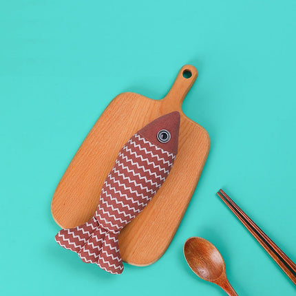 Burlap Fish Catnip Kicker Toy for Cats with Organic Catnip | Engaging Boredom Relief for Playful Kittens
