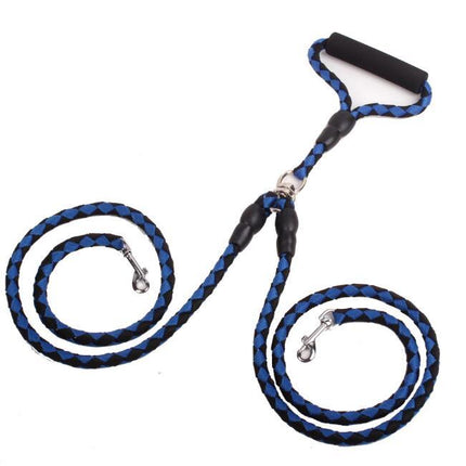 Pet Double Leash with Heavy-Duty Reflective Threads | Comfortable 360-Degree Design for Safe Dog Walking