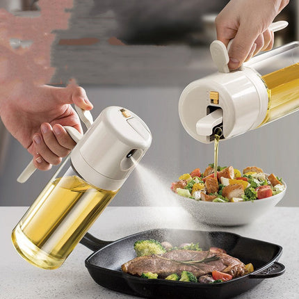 Olive Oil Spray Bottle with One-Handed Operation | 550ml Dispenser for Healthy Cooking and Precise Measurements