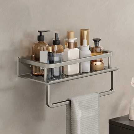 Bathroom Wall Shelf, Gray Metal Bathroom Organizer – image 18