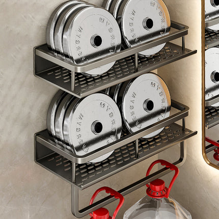 Bathroom Wall Shelf, Gray Metal Bathroom Organizer – image 15