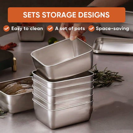 Stainless Steel Food Storage Containers, Metal Meal Prep Containers Set – image 4