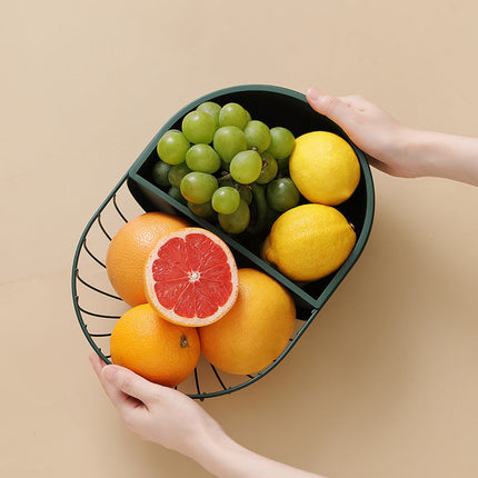 Wrought Iron Fruit Basket with Detachable Plate | Stylish Nordic Design for Organizing and Displaying Fruits and Vegetables