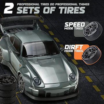 4WD RC Drift Car with LED Lights, Rechargeable Electric RC Car with Racing and Drift Tires – image 4