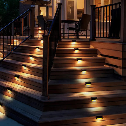 Solar Step Lights with Automatic Dusk Sensor | Weather-Resistant Outdoor Lighting for Pathways and Patios