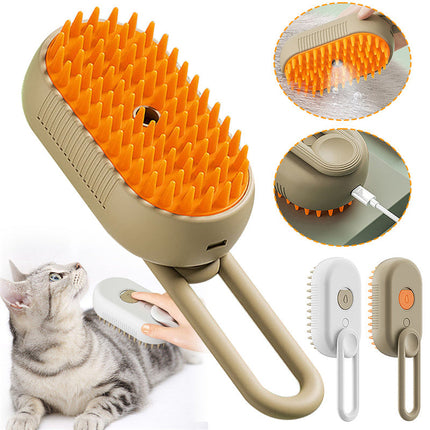 3-in-1 Pet Grooming Brush with Steam & Massage Function | Effortless De-Shedding for Healthier, Shinier Coats