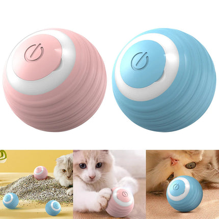 Automatic Bouncing Ball Cat Toy with Rechargeable Battery | Interactive Silicone Toy for Endless Fun