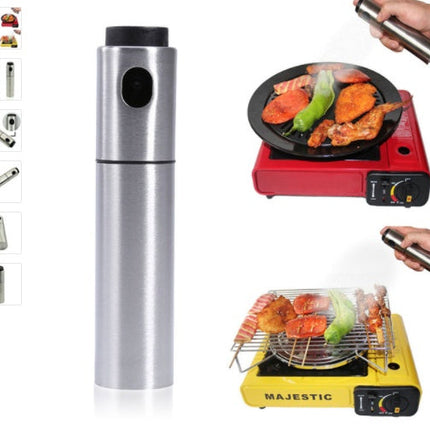Stainless Steel Olive Oil Spray Bottle with Non-Slip Design | Versatile Kitchen Tool for Precise Cooking and Grilling