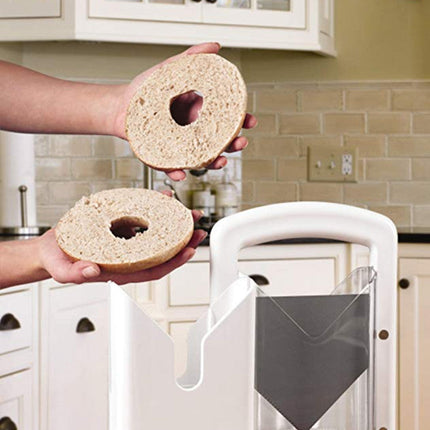 Bagel Guillotine Slicer with Safety Shields for Effortless Slicing | Perfect for Bagels, Muffins, and Rolls