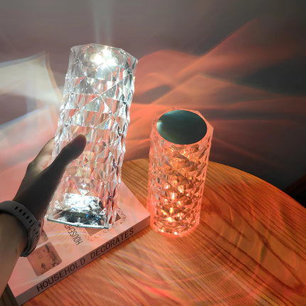 Touch Control Table Lamp with 16 Color Options | Rechargeable Acrylic Design for Customizable Mood Lighting