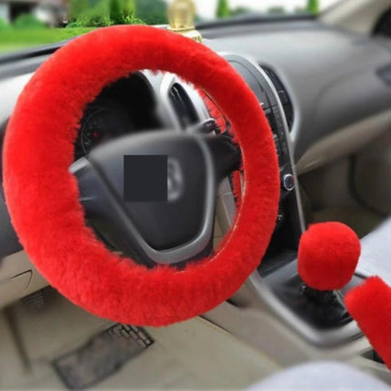 Wool Plush Steering Wheel Cover for All-Season Comfort | Cozy Grip Accessory for Year-Round Driving