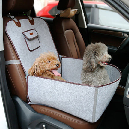 Retro 2-in-1 Pet Car Seat & Cushion with Adjustable Strap | Waterproof Design for Safe Travel