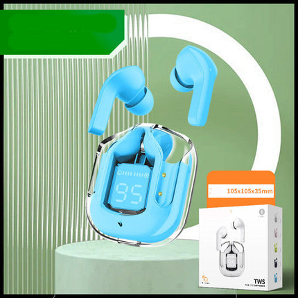 Mini Transparent Wireless Bluetooth Headset with LED Power Display | Noise Reduction for Ultimate Music Freedom