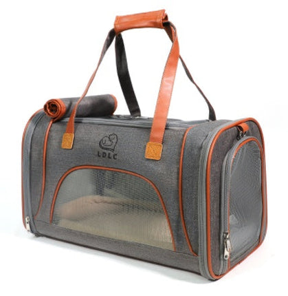 Multi-Color Pet Handbag with Ventilated Mesh Sides | Stylish Carrier for Convenient Outings with Small Pets