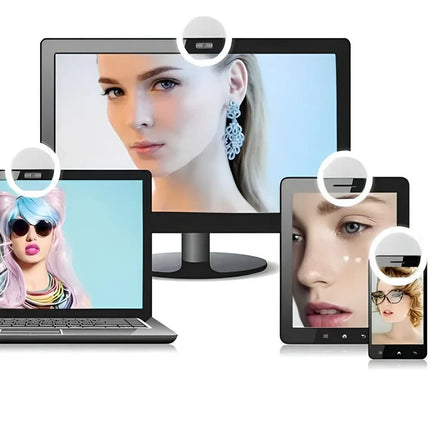 Clip-On Selfie Ring Light with Adjustable Brightness | Portable Lighting for Perfect Photos and Videos