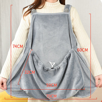 Soft Plush Pet Apron in Grey with Adjustable Straps | Comfortable Bomao Design for Small Pets