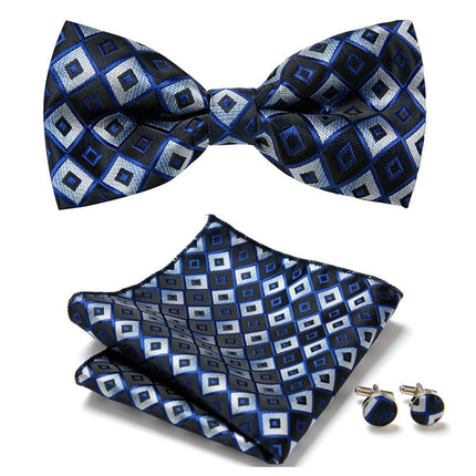 Bow Tie Set with Pocket Square and Cufflinks – image 29