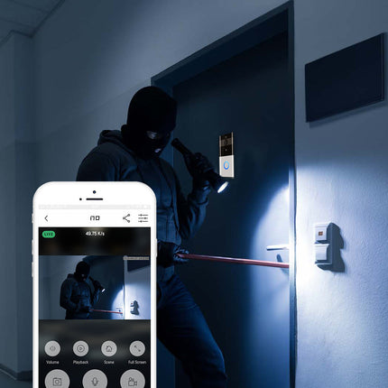 720P WIFI Visual Doorbell with PIR Motion Detection | Two-Way Intercom & Mobile Alerts for Home Security